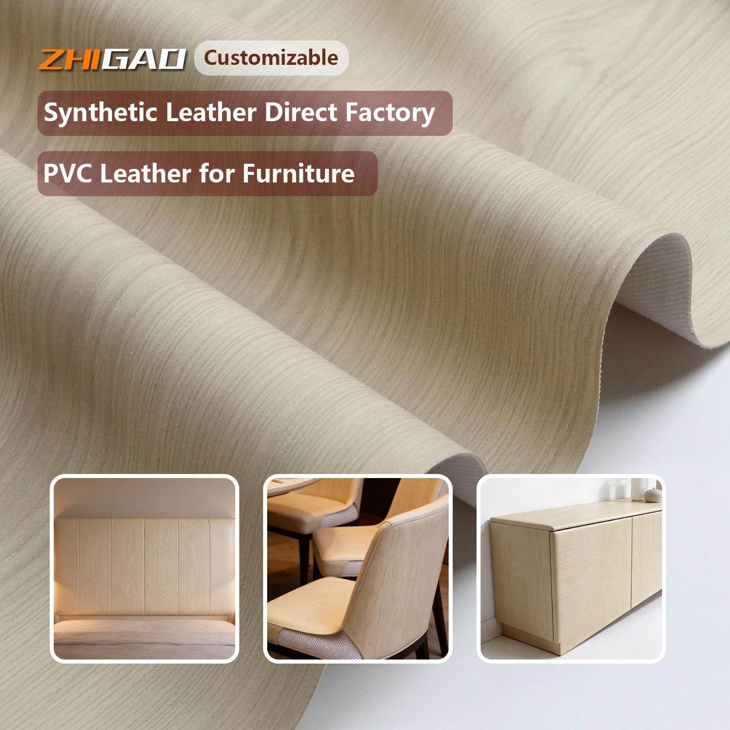 Premium Leather for Dining Chair & Chair Upholstery | Durable Synthetic Leather by Zhigao Leather Factory